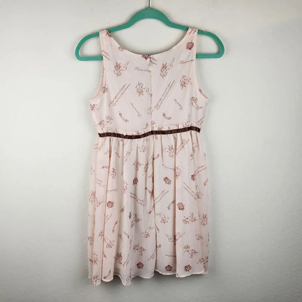 Ank Rouge Pink Cupid French Mini Dress sz M - Picture 2 of 10